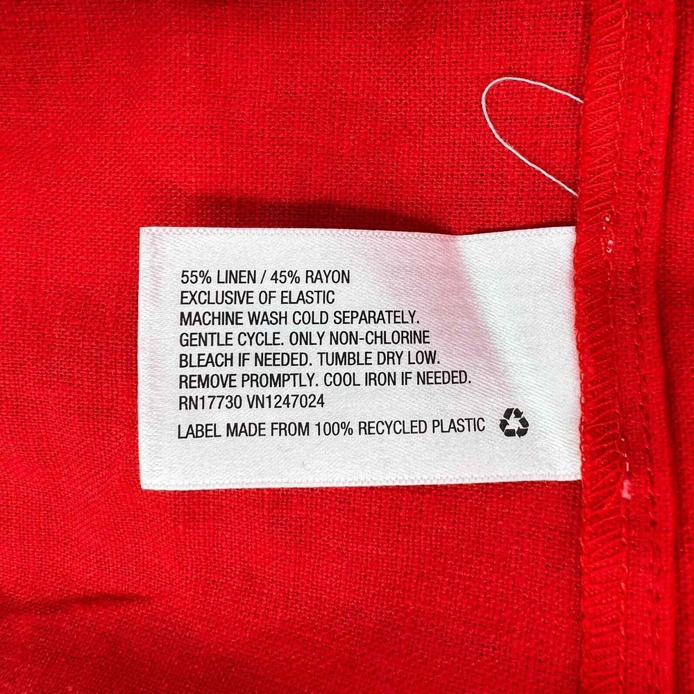 TABITHA BROWN X TARGET Tie Front Linen Maxi Dress XS Pink Red Colorblock Strappy - Picture 12 of 14